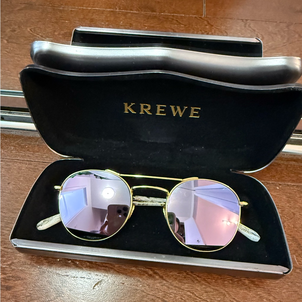 Krewe Gold Mirror Lens Sunglasses